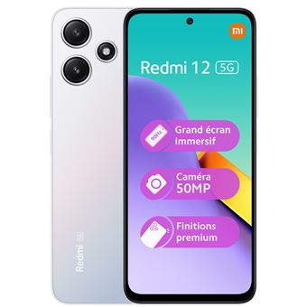 Smartphone Xiaomi Redmi 12 5G 6.79" Double nano SIM 128 Go Argent