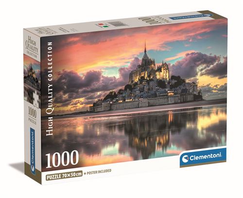 Puzzle Compact Clementoni Le magnifique Mont Saint Michel 1000 pièces