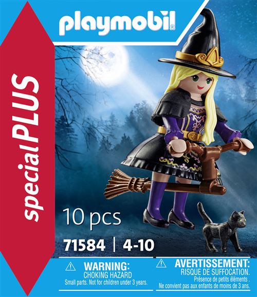 Playmobil Bleu Sorcière Mystique Avec Chat Et Accessoires Spécialplus Pour Histoires Enchantées - Neuf - Image 4
