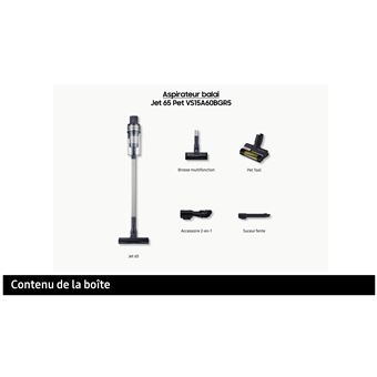 Aspirateur balai Samsung Jet 65 Pet VS15A60BGR5 410 W Argent et Noir