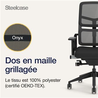 Chaise de bureau ergonomique Steelcase Please Air Noir