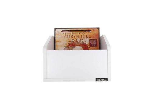 Meuble Enova Hifi Vinyle Box 120Wh Pour 120 Vinyles Blanc