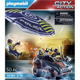 Playmobil City Action 70781 Parachutiste quad bandits