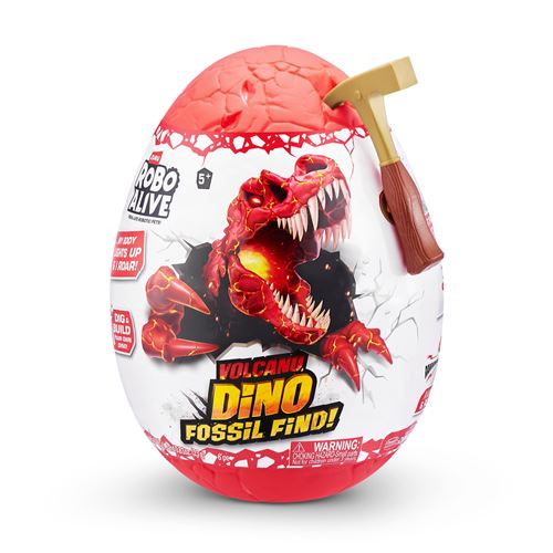 Jeu de fouille ZURU ROBO ALIVE Volcano Fossil Find S2 Fossiles de dinosaures Sons et lumières Roche et sable