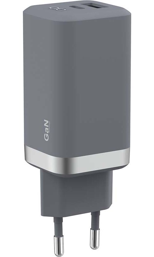 Force Power Dual USB Typ A und Typ C Heimladegerät 37 W Grau