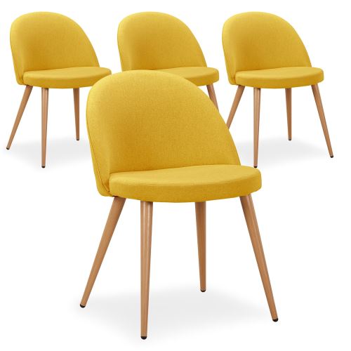 Paris Prix - Lot De 4 Chaises Design morro 75cm Jaune