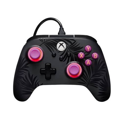 Manette filaire PowerA Advantage Plus Moonlight Palms pour Xbox Series X|S Xbox One et PC