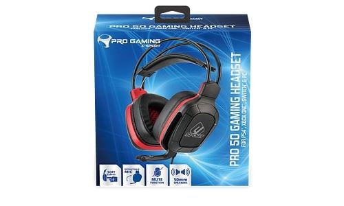 Casque Subsonic Pro Gaming 50 pour PS4 Xbox One Nintendo Switch et PC Noir et Rouge