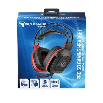 Casque Subsonic Pro Gaming 50 pour PS4 Xbox One Nintendo Switch et PC Noir et Rouge