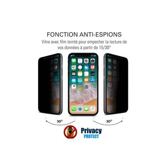 Verre trempé teinté Anti-Espions pour iPhone 15 Plus - TM Concept®