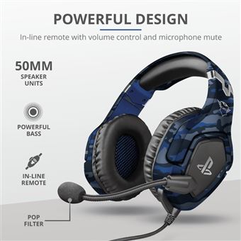 Micro casque filaire Gaming Bleu como Trust GXT 488 Forze B pour PS4/PS5