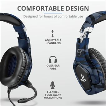 Micro casque filaire Gaming Bleu como Trust GXT 488 Forze B pour PS4/PS5