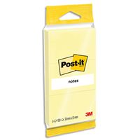 Post-it Notes Jaune Petit format 38 x 51 mm - 3 blocs de 100