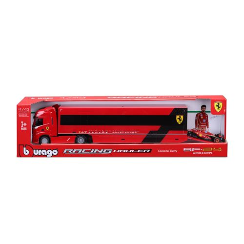 Voiture Bburago 1/43 Camion Ferrari Iveco S-Way 570 SF 24 transporteur avec 1 Formule 1 1/43 - Bburago