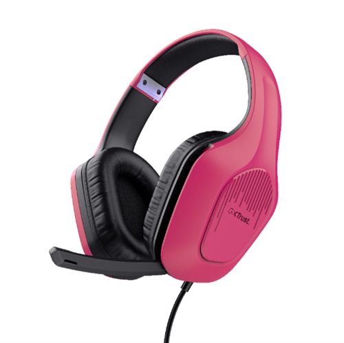 Casque gaming pour console filaire Trust Multiplateforme Zirox Rose
