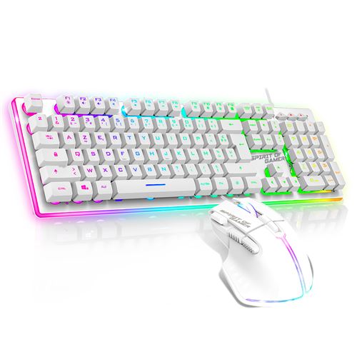 Pack gaming filaire clavier et souris Spirit Of Gamer Ultimate 600 Blanc