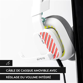 Casque gaming filaire Astro A10 2e génération pour Playstation et PC Blanc