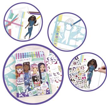 Carnet De Croquis De Mode Make It Real - Avec Pochoirs Et Autocollants - Créativité Florale Pour Filles Dès 6 Ans - 4