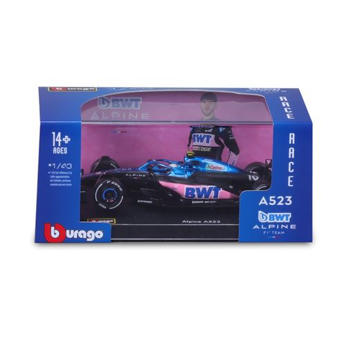Véhicule Bburago 1/43 Racing 2023 F1 Alpine avec casque Gasly