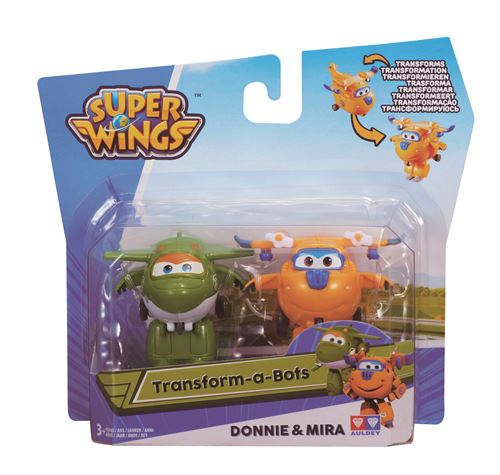Pack 2 figurines Super Wings Transform a Bots Donnie et Mira