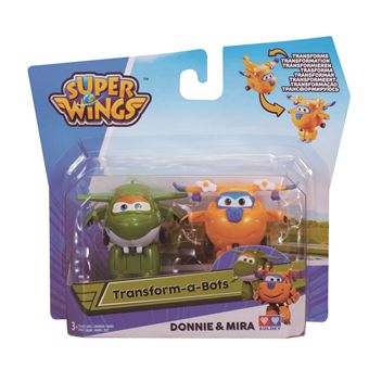 Pack 2 figurines Super Wings Transform a Bots Donnie et Mira