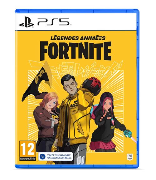 Pochette avant du jeu Code in a Box Fortnite Légendes Animées PS5