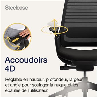 Chaise de bureau Steelcase Series 1 Noir