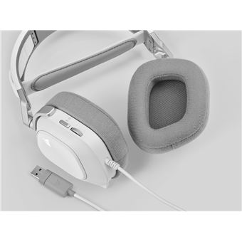 Micro-casque Gaming circum-aural filaire Corsair HS80 RVB Blanc