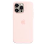 Coque en silicone avec MagSafe pour iPhone 15 Pro Max Rose pâle