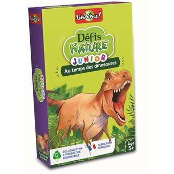 Jeu de cartes Bioviva Défis Nature junior Dinosaures