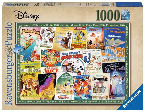 Puzzle 1000 Pièces Ravensburger Posters Vintage Disney