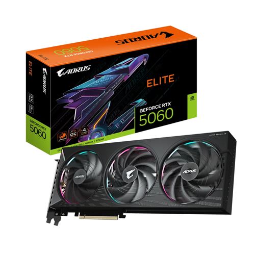 GIGABYTE AORUS GeForce RTX 5060 ELITE 8G Carte Graphique 8GB GDDR7 128bit PCI E 5.0 2722 MHz Fréquence du cœur 3 x DisplayPort 1 x HDMI GV N5060AORUS E 8GD Neuf - vue 5