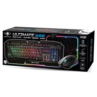 Pack Gaming 3 en 1 Clavier + Souris + Tapis de souris Spirit Of Gamer Ultimate 500