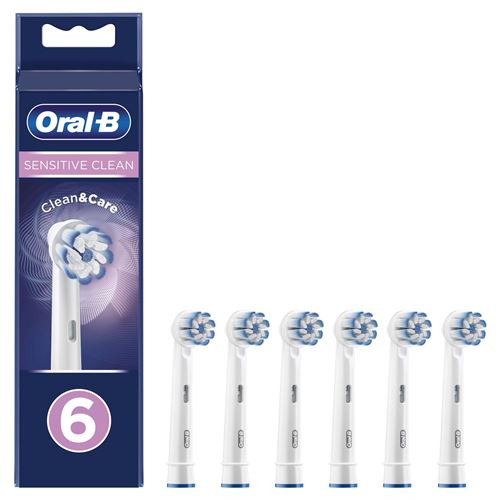 Pack de 6 brossettes Oral B Sensitive Clean Mega Blanc