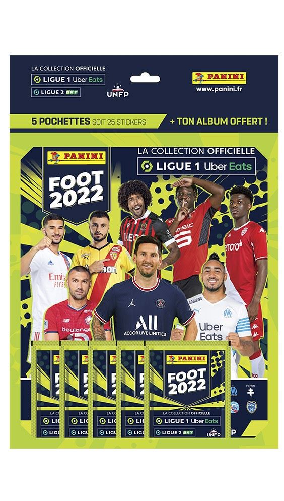 Jeu de cartes Panini Foot Ligue 1 2022 Album avec 5 pochettes - Carte à  collectionner - Achat & prix