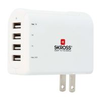 Adaptateur pour prise d'alimentation Skross USA vers 4 ports USB Blanc