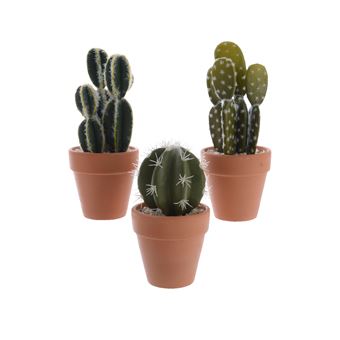 Cactus en plastique dans pot en terre cuite Kaemingk Modèle aléatoire