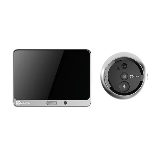 Pack sonnette et caméra pour porte sans fil Wifi HD Ezviz DP1C Argent