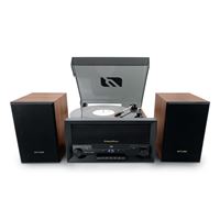 Micro Système CD avec platine vinyle sans fil Bluetooth Muse MT-120 MB Noir et marron