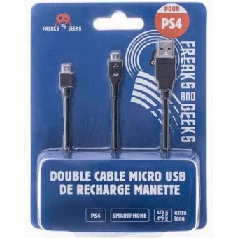 Câble de recharge double Freaks And Geeks Micro USB pour Manette