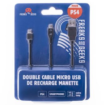 Câble de recharge double Freaks And Geeks Micro USB pour Manette