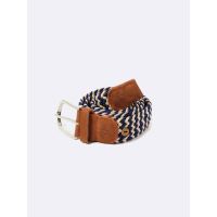 Ceinture tressée Faguo Belt Bleu marine et beige