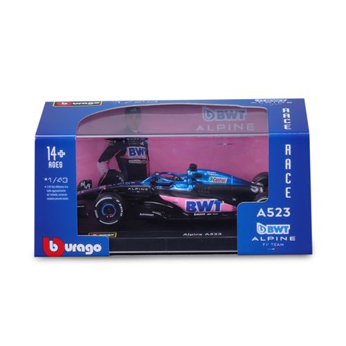 Voiture Bburago 1/43 Racing 2023 F1 Alpine avec casque Ocon