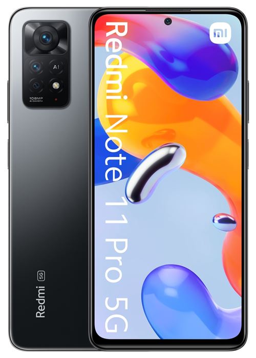 Smartphone Xiaomi Redmi Note 11 Pro 6.67"" 5G 128 Go Double SIM Gris graphite État correct - Xiaomi reconditionné disponible sur Fnac