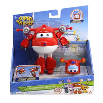 Figurine Super Wings Transforming Jett et Super Pets