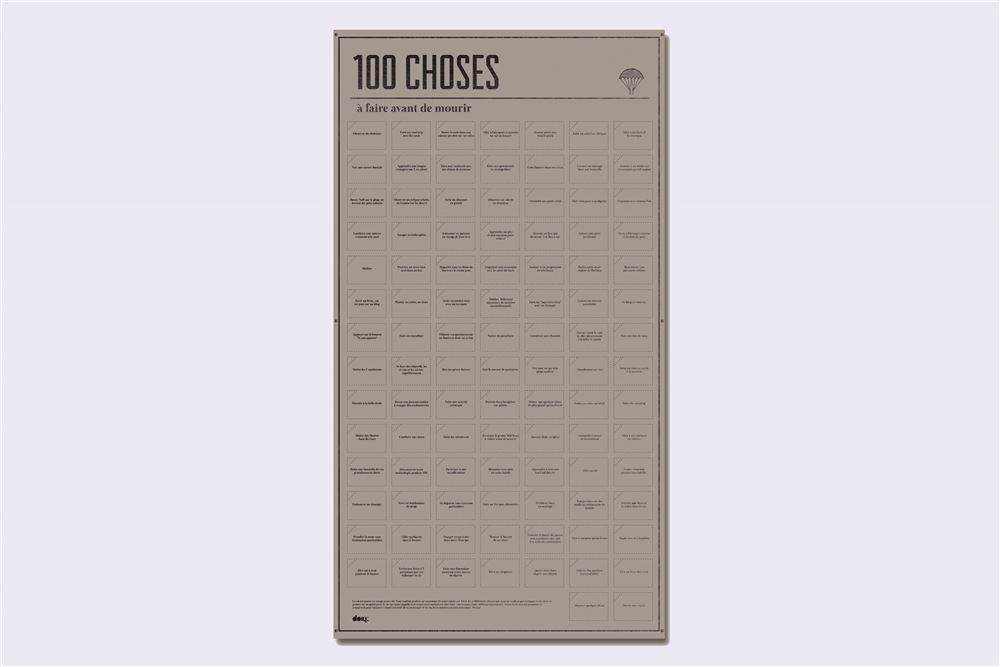 Poster Doiy 100 choses à faire Gris - Autre accessoires de décoration