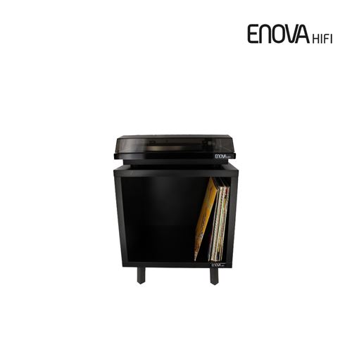 Meuble Enova Hifi Vinyle Lover WH – Rangement Platine Vinyle, Élégant