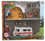 Coffret hutte d'hiver et ambulance Masha Simba