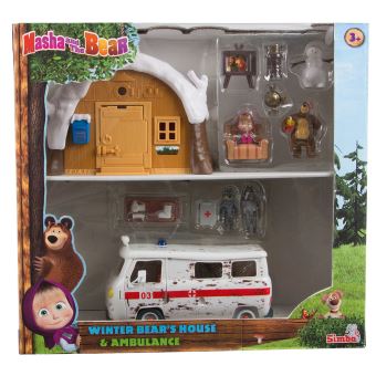 Coffret hutte d'hiver et ambulance Masha Simba