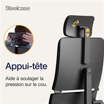 Chaise de bureau Steelcase Please + Têtière réglable Noir